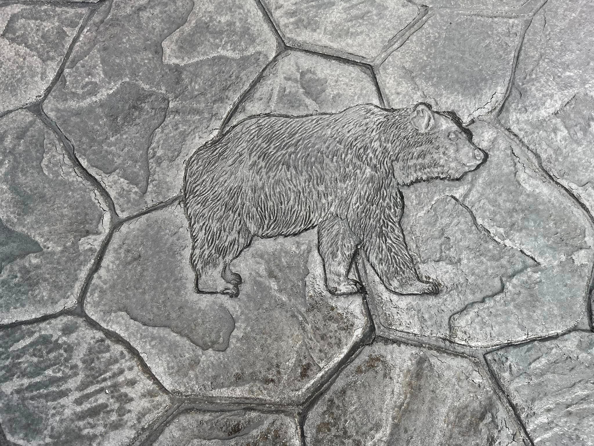 Stamped Bear Design — concrete project in Quesnel