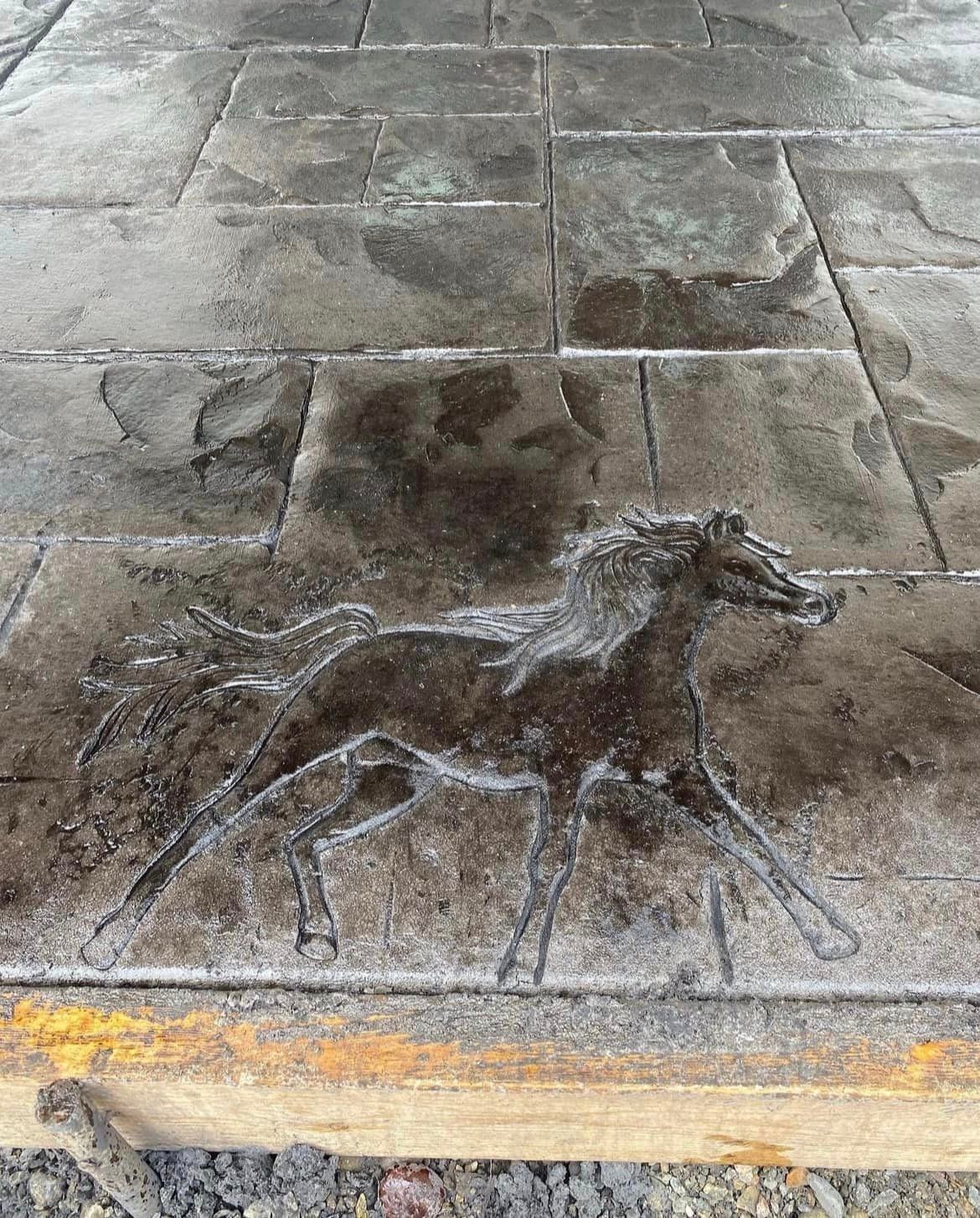Stamped Horse Design — concrete project in Quesnel